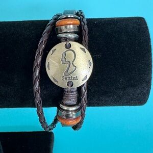 3/$16 GEMINI - Casual Leather Zodiac Astrology Signs Bracelet